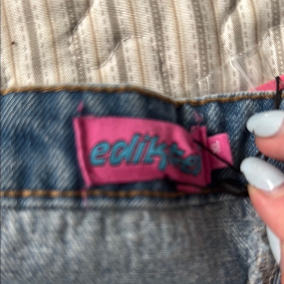 Edikted Denim Button-Up Corset Top - Picture 3 of 4